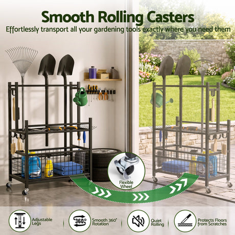 Gardeon tool organiser rack, easy to assemble.
