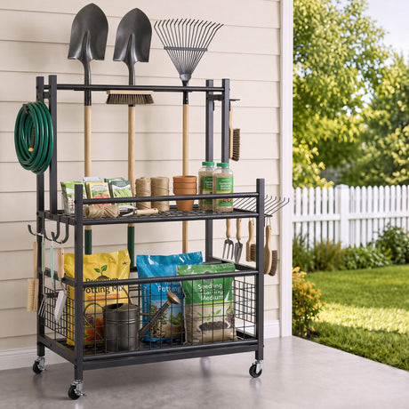 Gardeon tool organiser rack, easy to assemble.