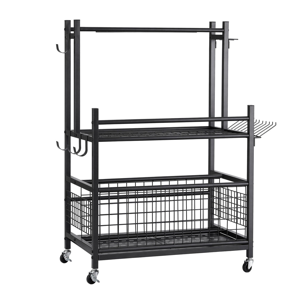 Gardeon Garden Tool Organizer Rack 16 Slots Rolling Garage Storage with Hooks - Shoppers Spot Tools > Tools Storage > Wall Storage Racks - Alternate view 8