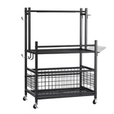 Gardeon Garden Tool Organizer Rack 16 Slots Rolling Garage Storage with Hooks - Shoppers Spot Tools > Tools Storage > Wall Storage Racks - Alternate view 8