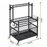 Gardeon Garden Tool Organizer Rack 16 Slots Rolling Garage Storage with Hooks - Shoppers Spot Tools > Tools Storage > Wall Storage Racks - Alternate view 9