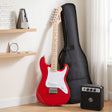 Alpha 30 Inch Junior Electric Guitar Beginner Set with 3W Mini Amp Carry Bag and Accessories Red.