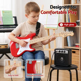 Alpha 30 Inch Junior Electric Guitar Beginner Set with 3W Mini Amp Carry Bag and Accessories Red.