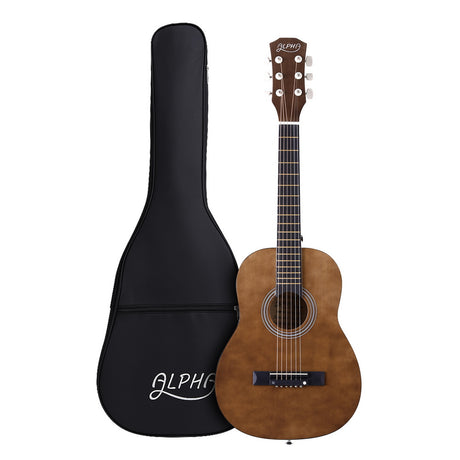 Alpha steel portable string acoustic guitar.