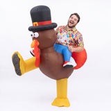 Inflatable Costume Ride On Turkey Fancy Dress Funny Party Outfit Brown One Size - Shoppers Spot Occasions > Costumes > Costumes & Accessories