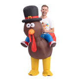 Inflatable Costume Ride On Turkey Fancy Dress Funny Party Outfit Brown One Size - Shoppers Spot Occasions > Costumes > Costumes & Accessories - Alternate view 3