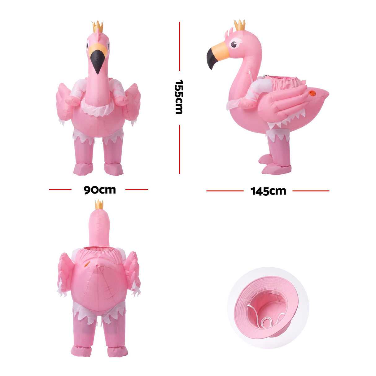 Inflatable Costume Ride On Flamingo Adult Party Suit Pink One Size - Shoppers Spot Occasions > Costumes > Costumes & Accessories - Alternate view 2