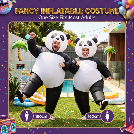 Black inflatable dress adult party, lightweight.