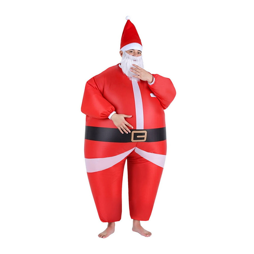 Inflatable Christmas Santa Claus Costume Adult Suit Blow Up Party Fancy Dress Xmas Cosplay