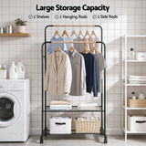 Artiss Clothes Rack Double Rod Airer Rail Coat Stand Hanger Storage Shelf