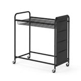 Artiss Pants Trolley Mobile Clothes Rack Clothing Stand with 30 Hangers Wheels Storage Organizer Bag