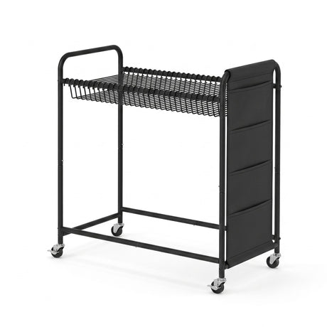 Artiss Pants Trolley Mobile Clothes Rack Clothing Stand with 30 Hangers Wheels Storage Organizer Bag - Shoppers Spot Furniture > Living Room > Coat Racks - Alternate view 2