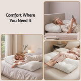 Giselle wedge pillow headboard with non-flattening shredded foam core, perfect for dorm reading or sofa lap desk, 330g corduroy cover, side pockets, King Single