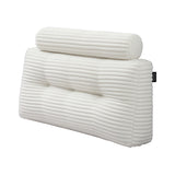 Giselle wedge pillow headboard with non-flattening shredded foam core, perfect for dorm reading or sofa lap desk, 330g corduroy cover, side pockets, King Single