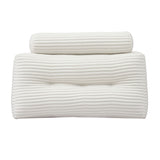 Giselle wedge pillow headboard with non-flattening shredded foam core, perfect for dorm reading or sofa lap desk, 330g corduroy cover, side pockets, King Single