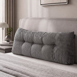 Giselle Headboard Pillow for Sitting in Bed, Upgraded Shredded Foam Reading Wedge Cushion for Lumbar Support, 320g Corduroy Backrest with Side Pockets for Dorm Daybed, Double