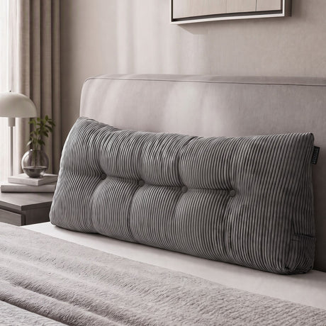 Giselle corduroy headboard pillow, double size.