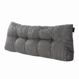 Giselle Headboard Pillow for Sitting in Bed, Upgraded Shredded Foam Reading Wedge Cushion for Lumbar Support, 320g Corduroy Backrest with Side Pockets for Dorm Daybed, Double