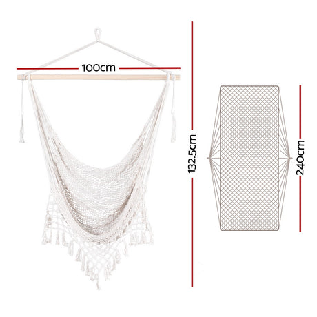 Gardeon cream mesh hammock chair, lightweight.