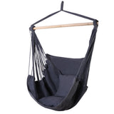 Grey hanging hammocks cushion pillow.