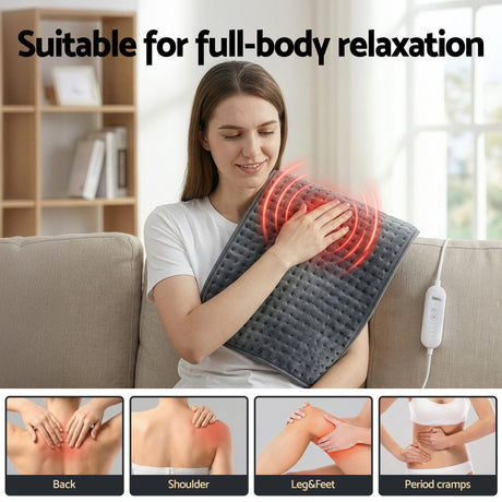 Electric heating pad, 60x39cm, lightweight.