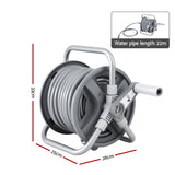 Green Fingers 20m Retractable Garden Hose Reel Heavy Duty 1/2" Hose Auto Rewind