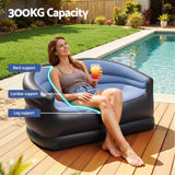 Gardeon Outdoor Air Sofa Inflatable Couch Two-Seater Lounge Chair with Pump Blow Up Couches for Camping.