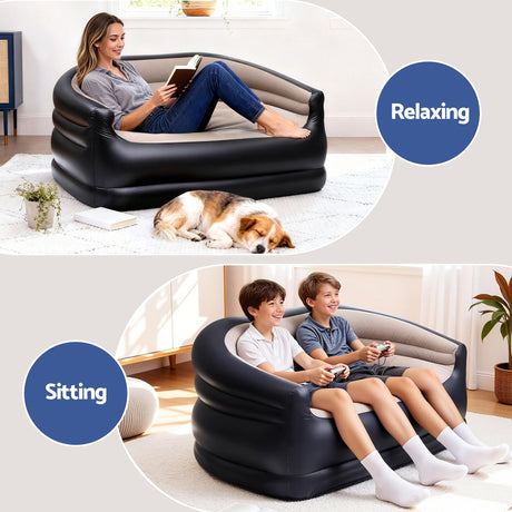 Inflatable seater lounge chair, lightweight.
