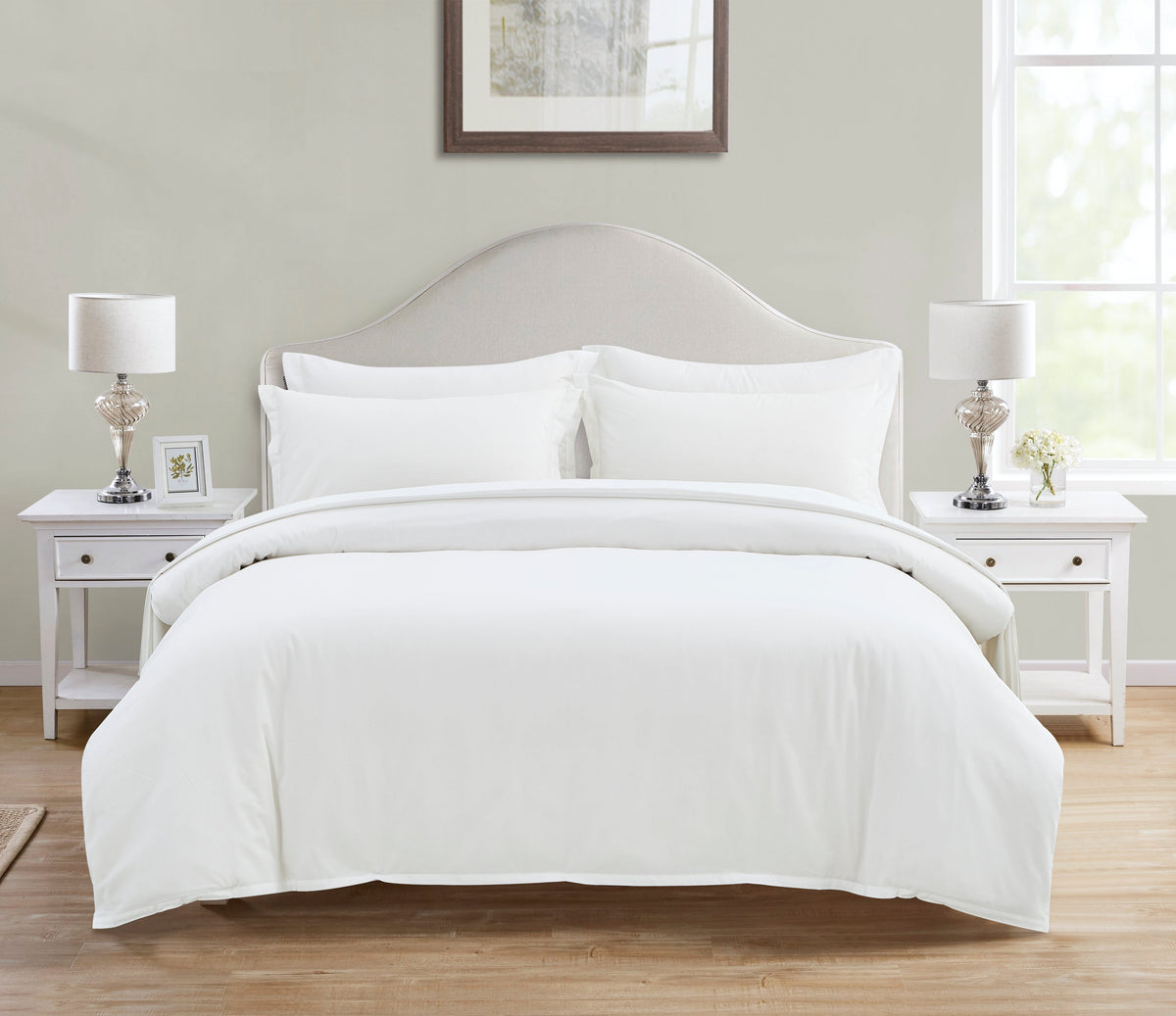 Dolphy Linen 50/50 Polycotton Percale White Commercial Doona Cover (Quilt Cover)