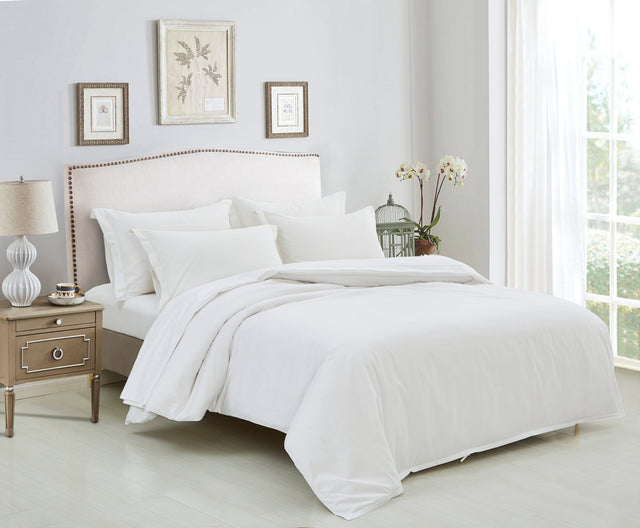 Dolphy Linen 50/50 Polycotton Percale White Commercial Doona Cover (Quilt Cover)
