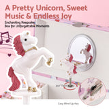 Keezi Kids Jewellery Box Organiser for Girls Kids Music Box with Mirror