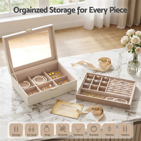 White jewellery box organiser.
