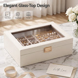 Embellir 2 Layer Jewellery Box Organiser with Clear Lid White