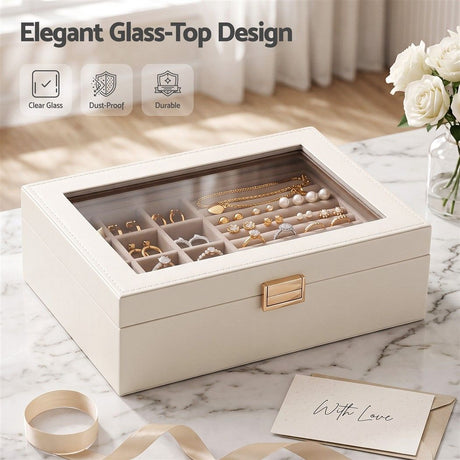 White jewellery box organiser.