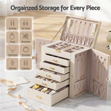 Embellir Jewellery Box 6 Layer Organiser Large Display Case Storage