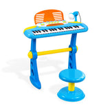 Keezi Kids Piano Keyboard 37 Keys Electronic Musical Instrument Set w/ Stool Microphone.