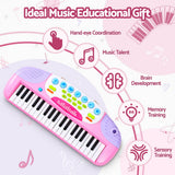 Keezi Kids Piano Keyboard 37 Keys Electronic Musical Instrument Set w/ Stool Microphone