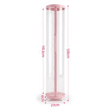 Keezi Stuffed Animal Storage Tube 128cm with Wheels Kids Plush Toy Organiser Pink Transparent Dual Zipper