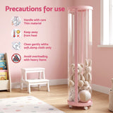Keezi Stuffed Animal Storage Tube 128cm with Wheels Kids Plush Toy Organiser Pink Transparent Dual Zipper