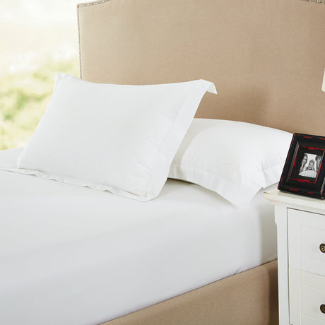 Dolphy Linen 50/50 Polycotton Percale White Commercial Fitted Sheet