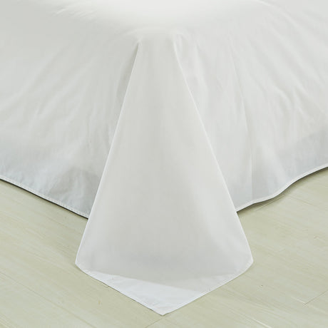 Dolphy Linen 50/50 Polycotton Percale White Commercial Flat Sheet (Top Sheet)