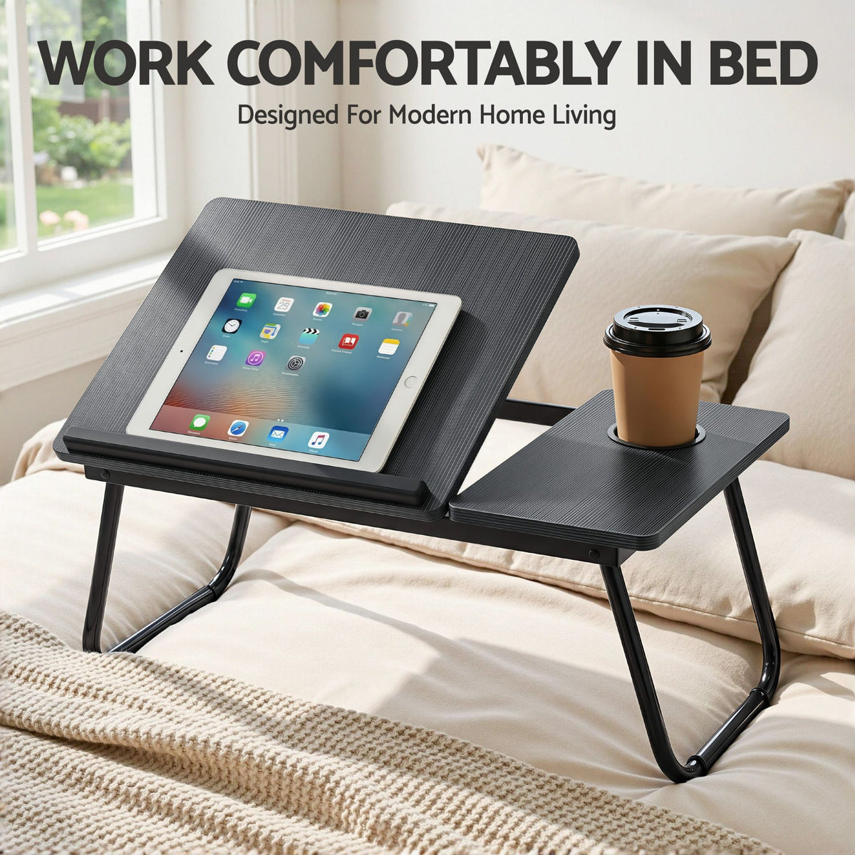 Artiss Laptop Desk Bed Table Foldable Portable Desktop Black