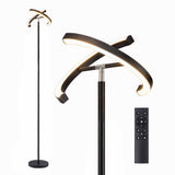 Artiss LED Floor Lamp with Dual Rotating Heads, Dimmable Light and Remote Control Black 20W.