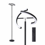 Artiss LED Floor Lamp with Dual Rotating Heads, Dimmable Light and Remote Control Black 20W.