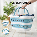 Artiss Laundry Basket Hamper Large Foldable Washing Clothes Storage Organiser Blue