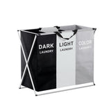 Artiss Laundry Basket Hamper Large Foldable Washing Clothes Storage 3 Sections.