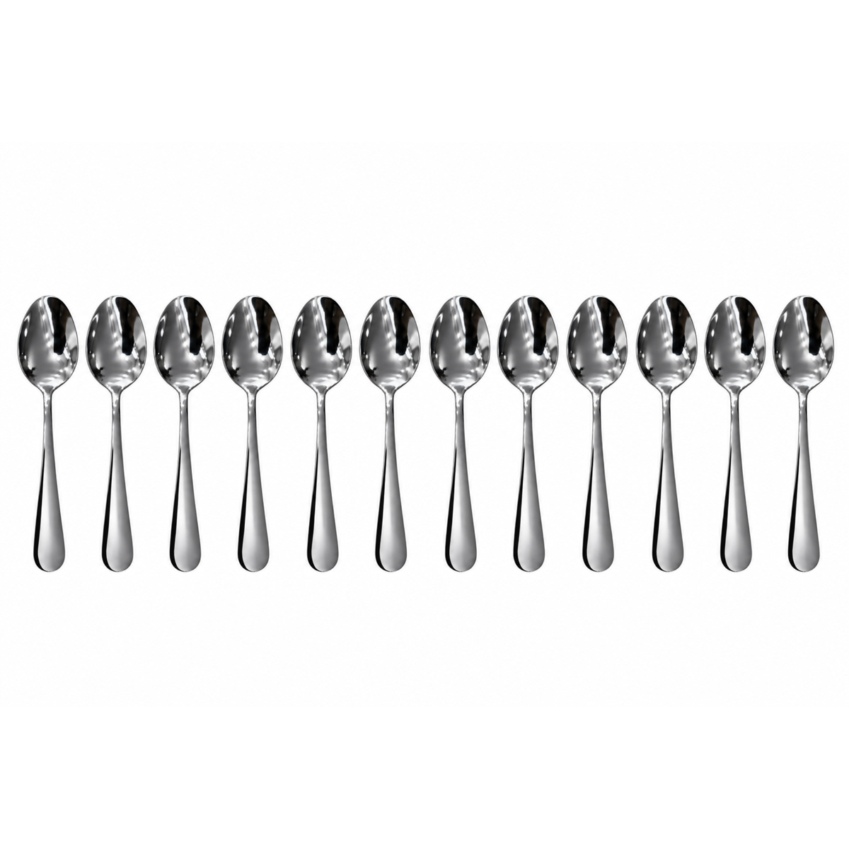Dolphy Augusta Stainless Steel Tea Spoon 144mm – 18/0 Grade Cutlery for Tea, Coffee & Everyday Use (Pack of 12)