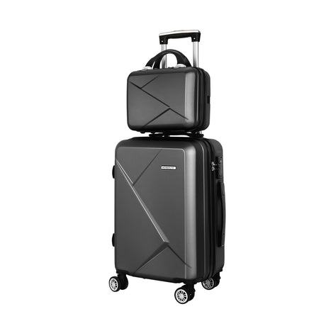 Black handheld luggage case, lightweight.