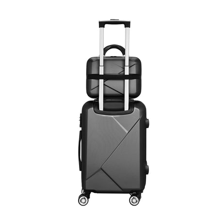 Black handheld luggage case, lightweight.