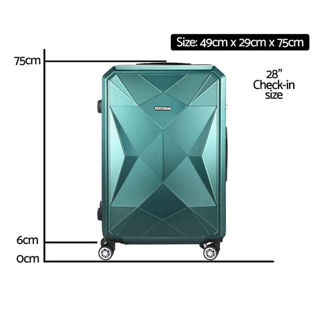 Wanderlite TSA Atrovirens luggage, lightweight.